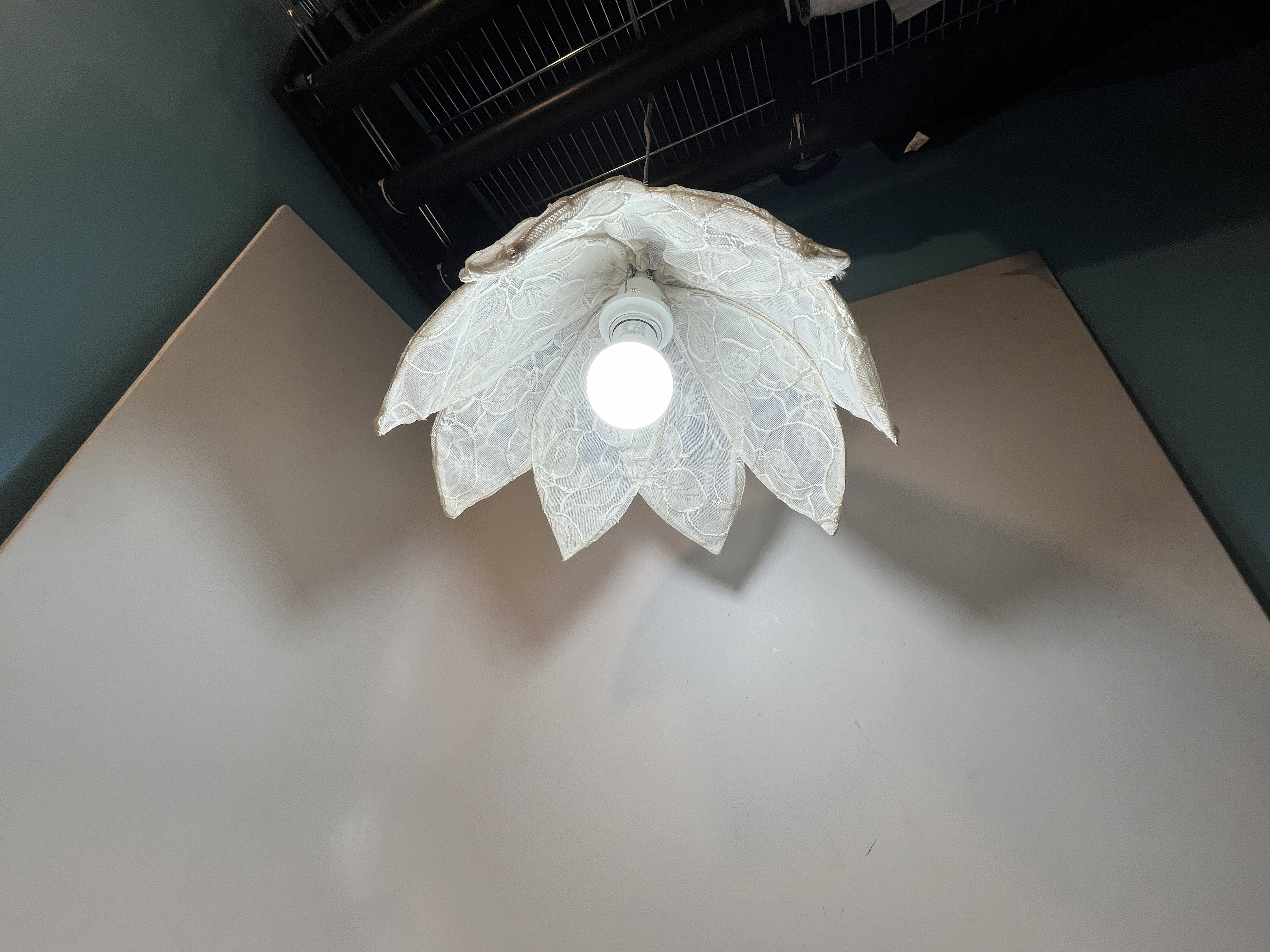 Flower lamp — view from below